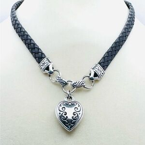 Brighton King's Road Black Leather Heart Pendant Necklace